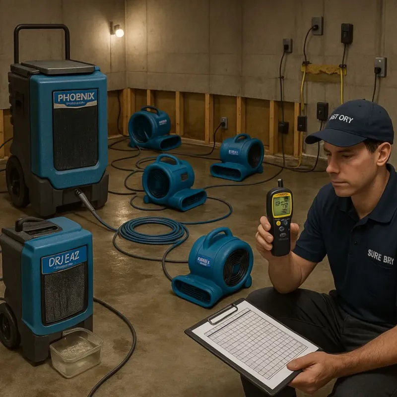 Structural Drying and Dehumidification process in Youngwood, PA